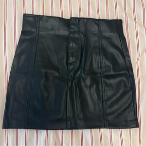 Zara Black Leather Mini Skirt